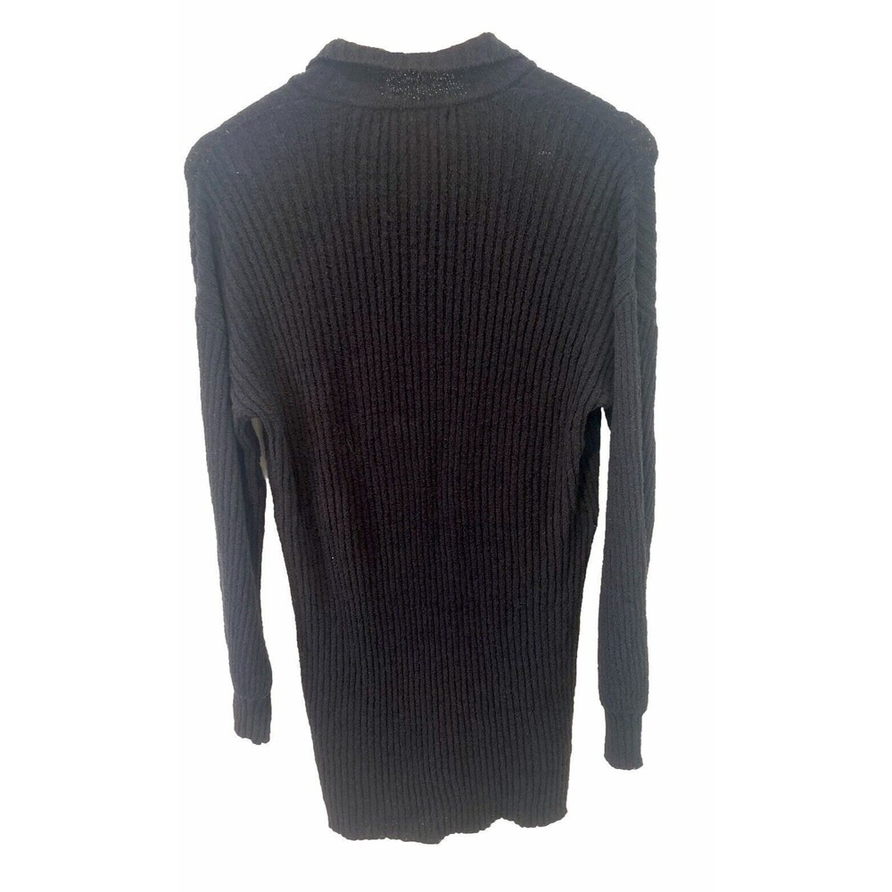 Saltwater Luxe Long Sleeve Ribbed Knit Collared Sweater Dress Black Sz S - Picture 6 of 6